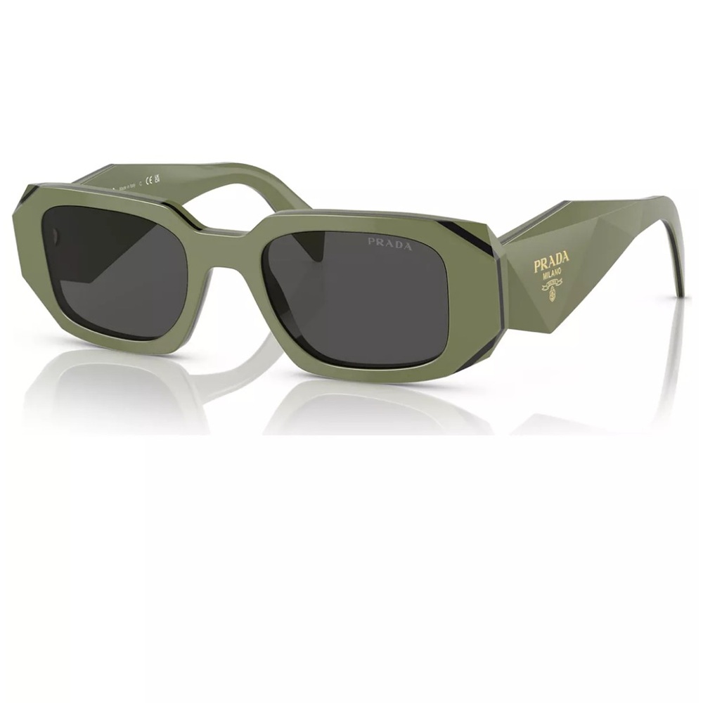 Prada Green/Sage Rectangular Sunglasses - image 1